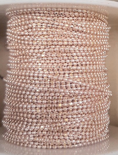 Цепочка шариками (шариковая цепочка), 1 м.  0,5 мм., цвет - розовое золото (розовый жемчуг) 