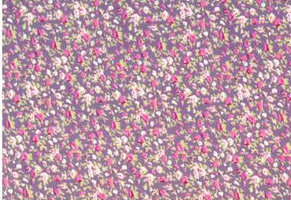 Ткань (хлопок 100%) на клеевой основе, цвет -  лиловые розы и мелкие белые цветочки на фиолетовом