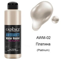 Водостойкая краска Cadence Ambiente Water Resist, цвет  - чисто-  платина (металлик) 250мл + катализатор 10гр.   