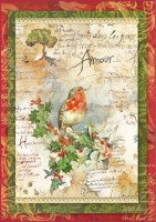 Рисовая бумага Stamperia, "Рождественские цветы и поэзия"