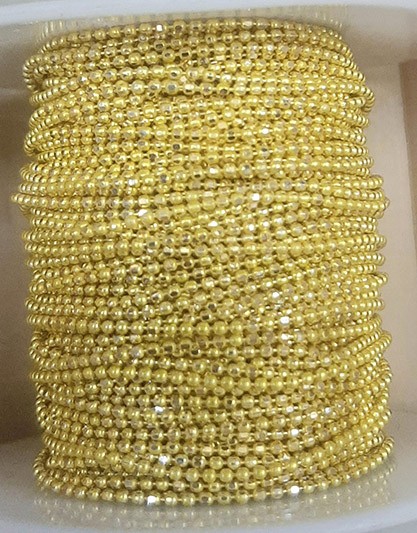 Цепочка шариками (шариковая цепочка), 1 м.  0,5 мм., цвет - желтый с золотыми гранями 