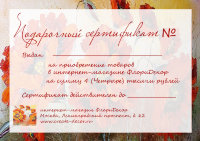 Подарочный сертификат на сумму 4000 руб. для приобретения материалов в нашем магазине   