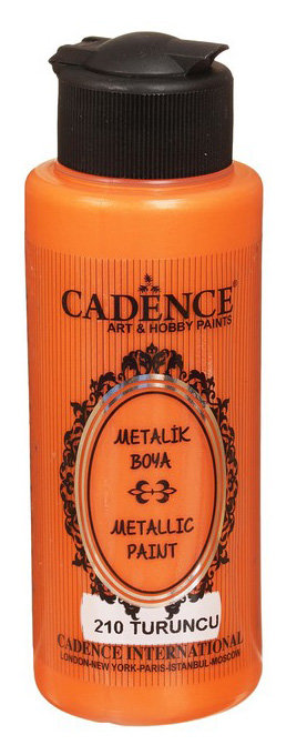 Акриловая краска металлик Cadence, цвет - "Оранжевый"