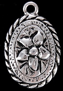 Металлический декоративный элемент "Медальон с цветком"    