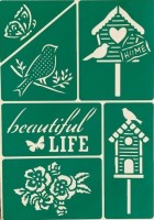 Трафарет на клеевой основе многоразовый "life is beautiful" 