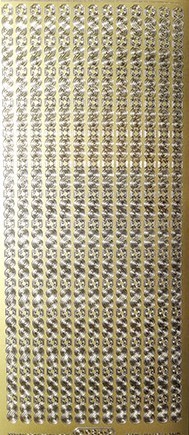 Объемные наклейки "Бордюр со завездой",  13 полос, цвет - золото  