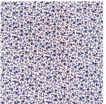 Ткань (хлопок 100%) на клеевой основе, 30 х 30 см., цвет -  мелкие синие цветочки на белом