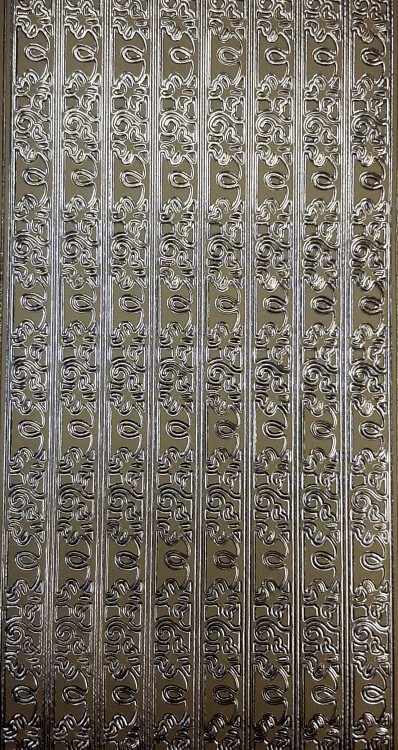 Объемные наклейки "Бордюр с бабочками", 8 полос, цвет - золото  