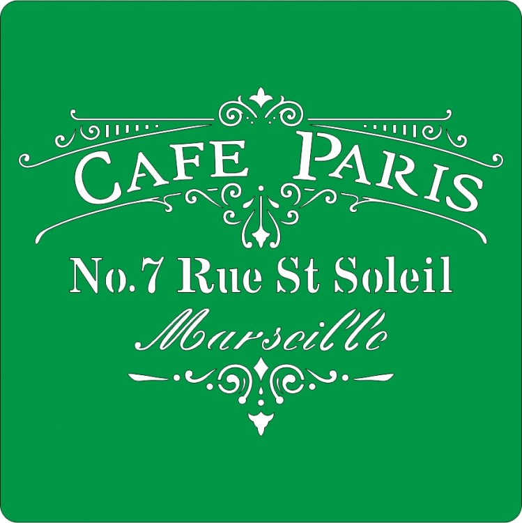 Трафарет на клеевой основе многоразовый "Cafe Paris", 15х15 см. 