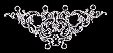 Металлический декоративный элемент "Вензель", цвет - серебро   