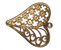 Декоративная подвеска "Сердечко", цвет - золото   
