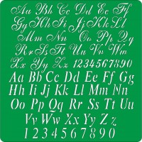 Трафарет на клеевой основе многоразовый "Английский алфавит и цифры", 15х15 см.  