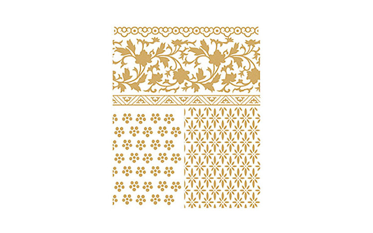 Трансфер - натирка декоративный  "турецкий орнамент'', цвет - золото, размер - 17 х 25 см.  