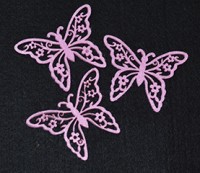 Декоративный элемент из фетра "Бабочка резная", цвет - розовый