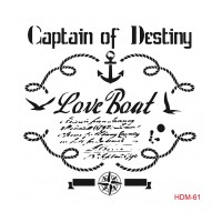 Tрафарет Cadence интерьерный "Love Boat", размер 25 х 25 см.     