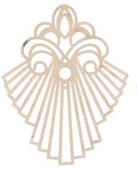 Металлический декоративный элемент "Ангел", цвет - золото