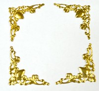 Набор накладных угловых элементов  "Рококо", цвет - золото 