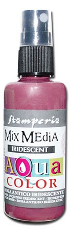 Краска - спрей "Aquacolor Spray " с переливчатым эффектом для техники "Mix Media", 60 мл. цвет -античная роза   