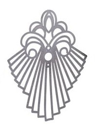 Металлический декоративный элемент "Ангел", цвет - серебро 