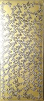 Объемные наклейки "Бордюр из мелких бабочек", 8 полос,  цвет - золото    