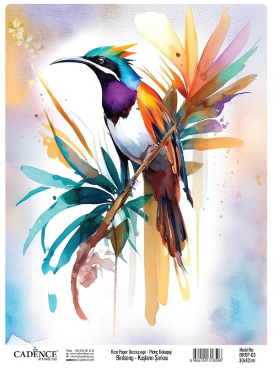 Рисовая бумага Cadence, 20 гр/кв.м. , Размер  30 х 41 см.           