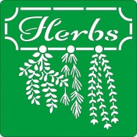 Трафарет на клеевой основе многоразовый "Herbs", 15 х 15 см.  