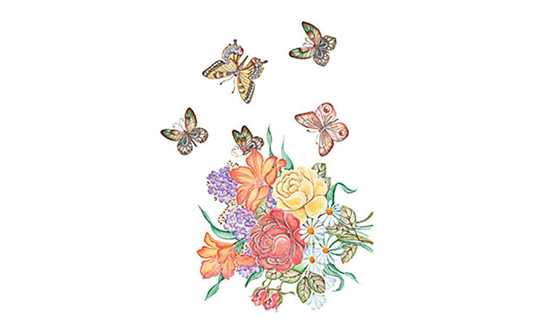 Трансфер универсальный Cadence "Цветы и бабочки", 25 х 35 см.     