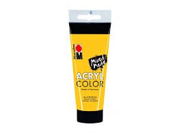 Краска акриловая ACRYL COLOR Marabu ,  цвет - средний желтый, 100 мл.