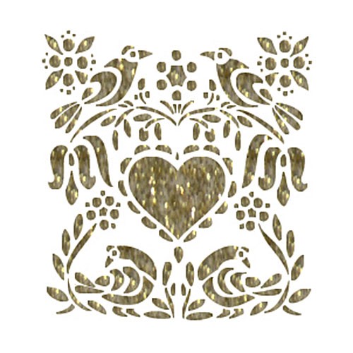 Трансфер универсальный золотой рельефный Cadence "Орнамент с сердечком"    