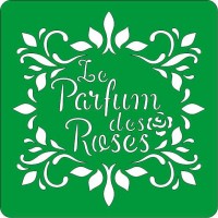 Трафарет на клеевой основе многоразовый "Le parfum des roses", 10 х 10 см.    