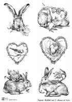 Декупажная карта Base Of Art "Rabbit set " №1, А4   
