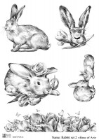 Декупажная карта Base Of Art "Rabbit set " №2, А4    