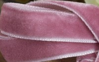 Лента бархатная, цвет - винтажный розовый, 10 мм, 1 м.       