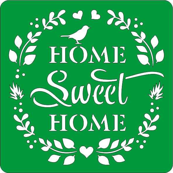 Трафарет на клеевой основе многоразовый "Home sweet home",1 5 х 15 см.    
