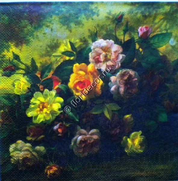 салфетка для декупажа, трехслойная, бумажная, 33х33 см., 1/4 (Ashdene)