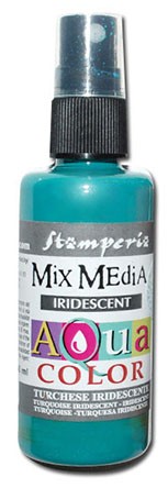 Краска - спрей "Aquacolor Spray " с переливчатым эффектом для техники "Mix Media", 60 мл. цвет -бирюзовый перламутр 