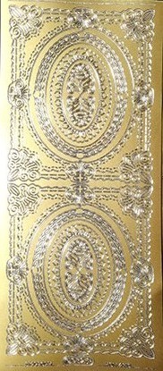 Объемные наклейки "Овальные и прямоугольные резные рамки", цвет - золото     