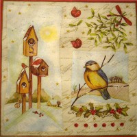 салфетка для декупажа, трехслойная, бумажная, 33х33 см., 1/4