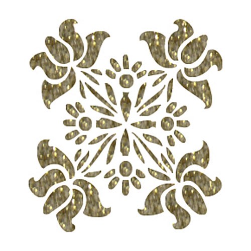 Трансфер универсальный золотой с глиттером рельефный Cadence "Плитка"  