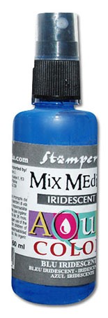 Краска - спрей "Aquacolor Spray " с переливчатым эффектом для техники "Mix Media", 60 мл. цвет -синий перламутр  
