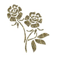 Трансфер универсальный золотой  с глиттером рельефный Cadence "Розы"  