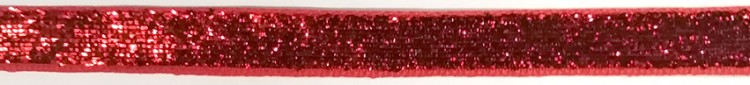  Лента бархатная голографическая, цвет - красный, 10 мм, 1 м.   