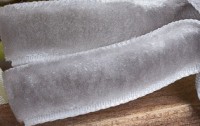  Лента бархатная, цвет - светло-серый, 10 мм, 1 м.            