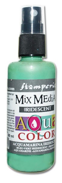 Краска - спрей "Aquacolor Spray " с переливчатым эффектом для техники "Mix Media", 60 мл. цвет -аквамарин перламутр 
