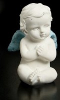 Декоративная фигурка 3D "Ангел задумчивый №7 с голубыми крылышками" 
