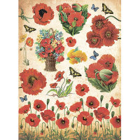 Рисовая бумага CraftPremier. Плотность - 20 гр/кв.м. Размер 21 х 30см.   