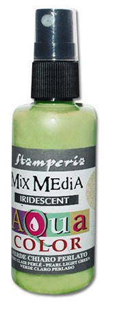Краска - спрей "Aquacolor Spray " с переливчатым эффектом для техники "Mix Media", 60 мл. цвет -светло-зеленый перламутр
