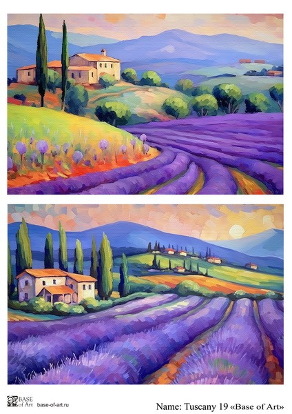 Декупажная карта Base Of Art "Tuscany" №19, А4     