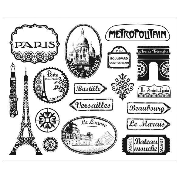 Набор силиконовых штампов "Париж"