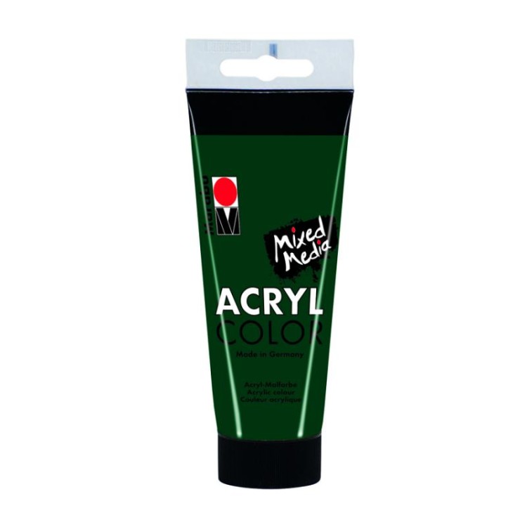 Краска акриловая ACRYL COLOR Marabu ,  цвет - хвойный зеленый, 100 мл.
